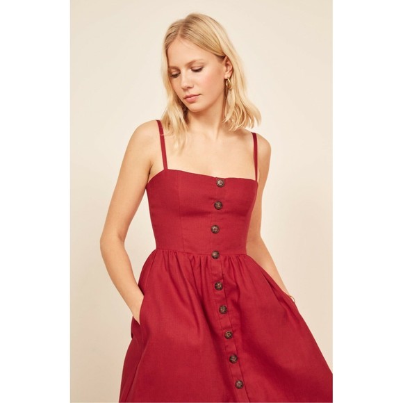 Reformation Red Sleeveless Midi Sundress - Picture 4 of 10